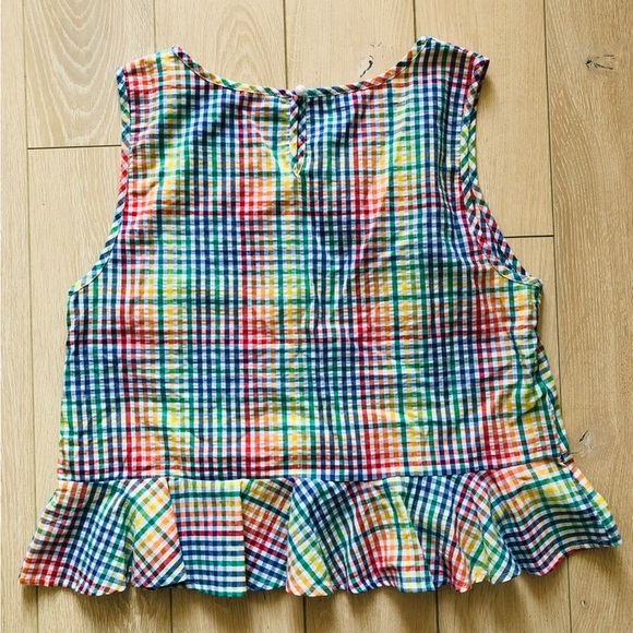 Design Lab Lord & Taylor Rainbow Gingham Top - Picture 6 of 9